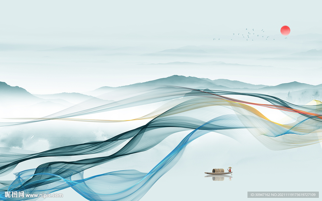 意境客厅新款山水 TIF分层