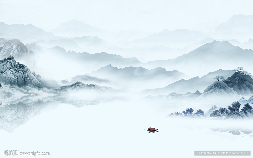 中式客厅新款山水 TIF分层