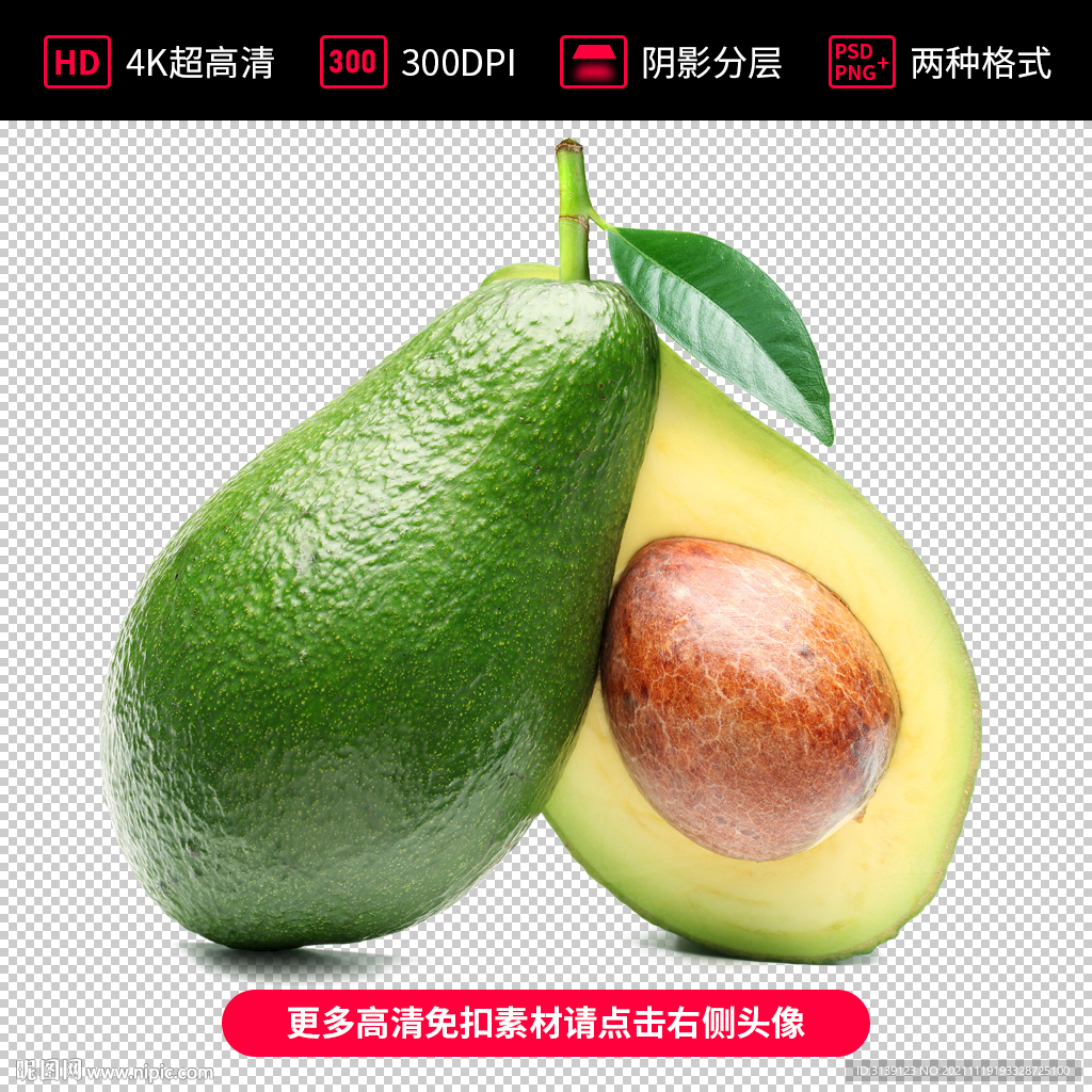 高清牛油果免扣素材