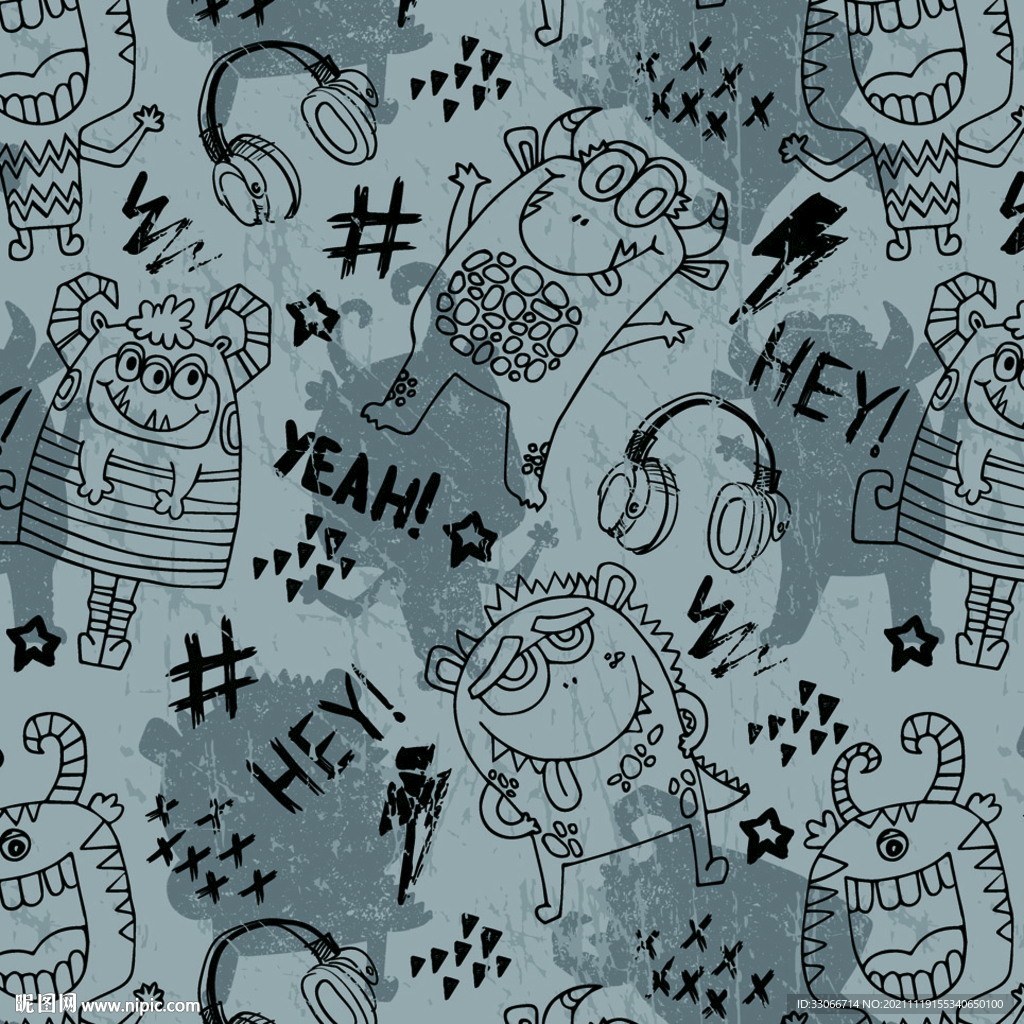 卡通 字母 怪兽