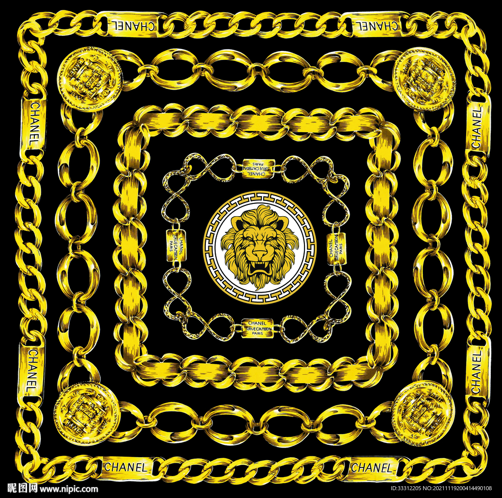 大牌男装 底纹 狮子头    