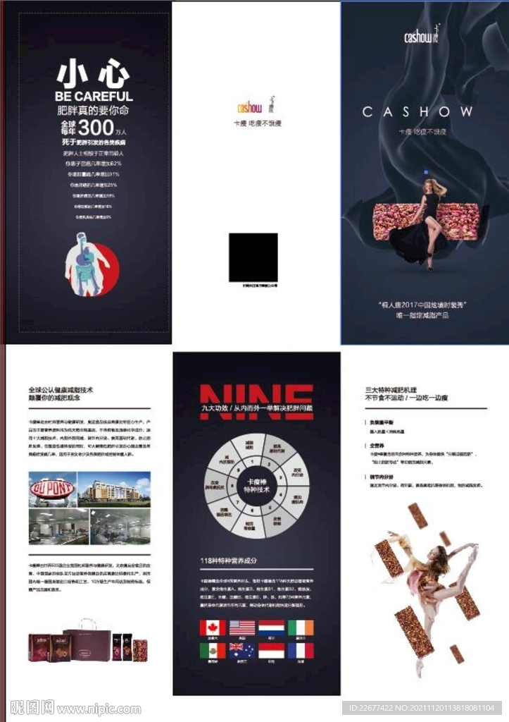 减肥 美容三折页