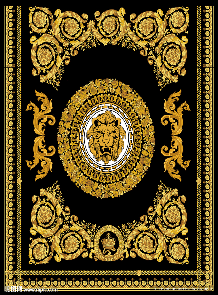 大牌男装 底纹 狮子头    