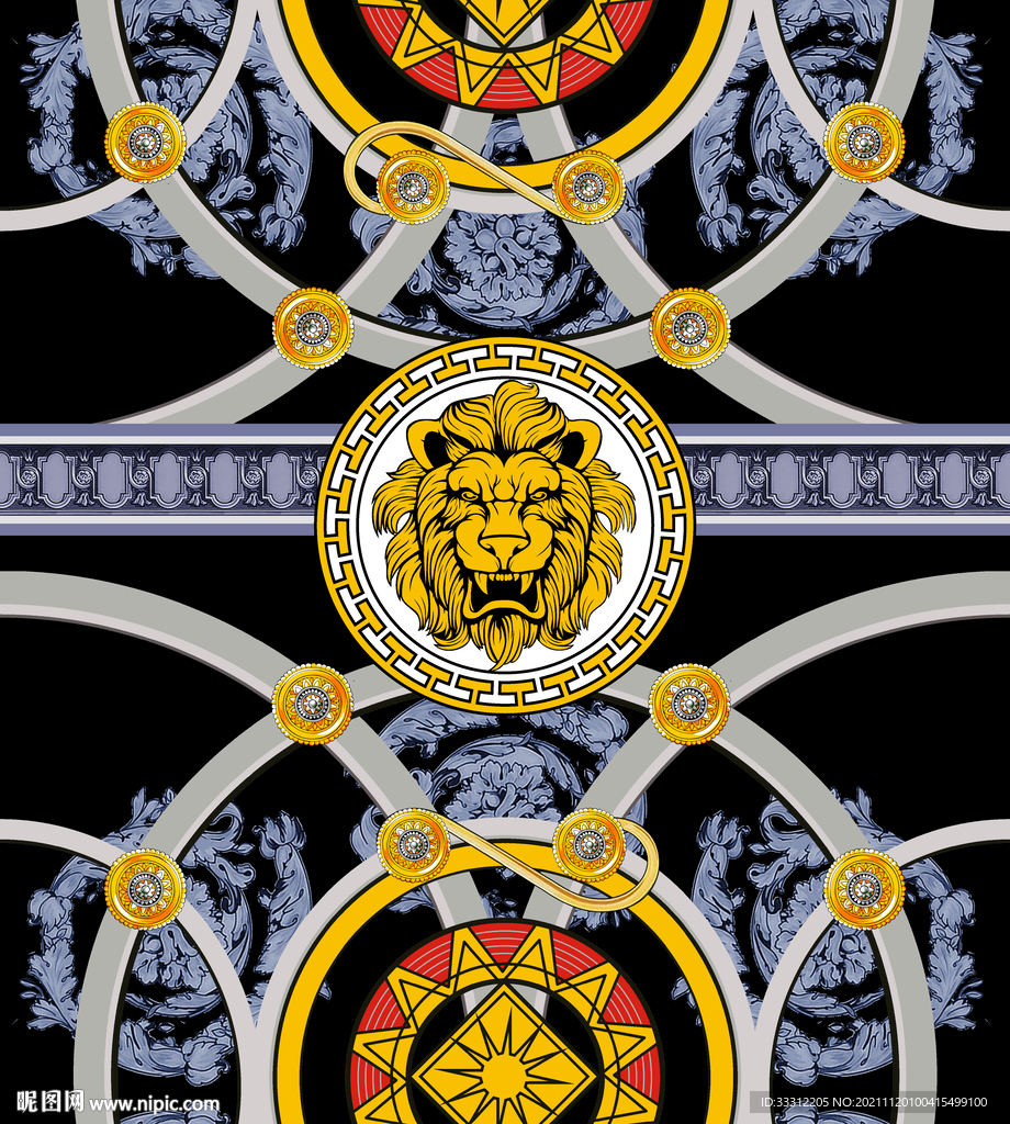 大牌男装 底纹 狮子头  