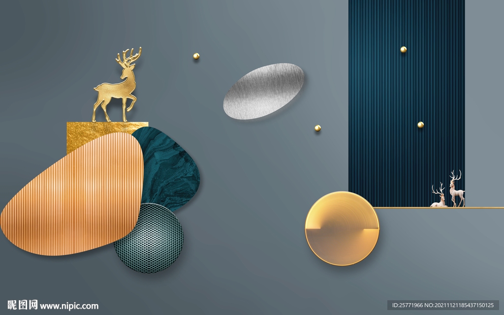 现代简约几何抽象背景墙