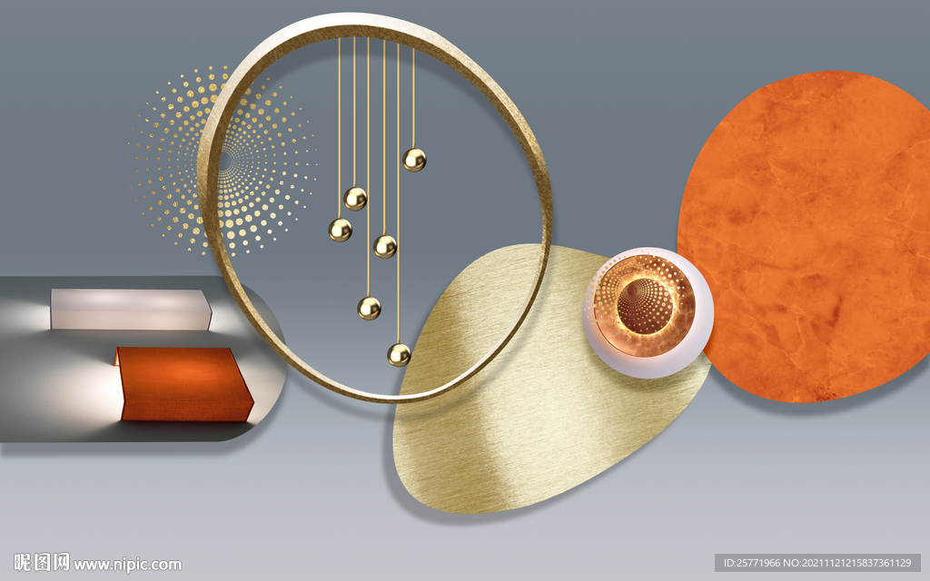 现代简约轻奢背景墙