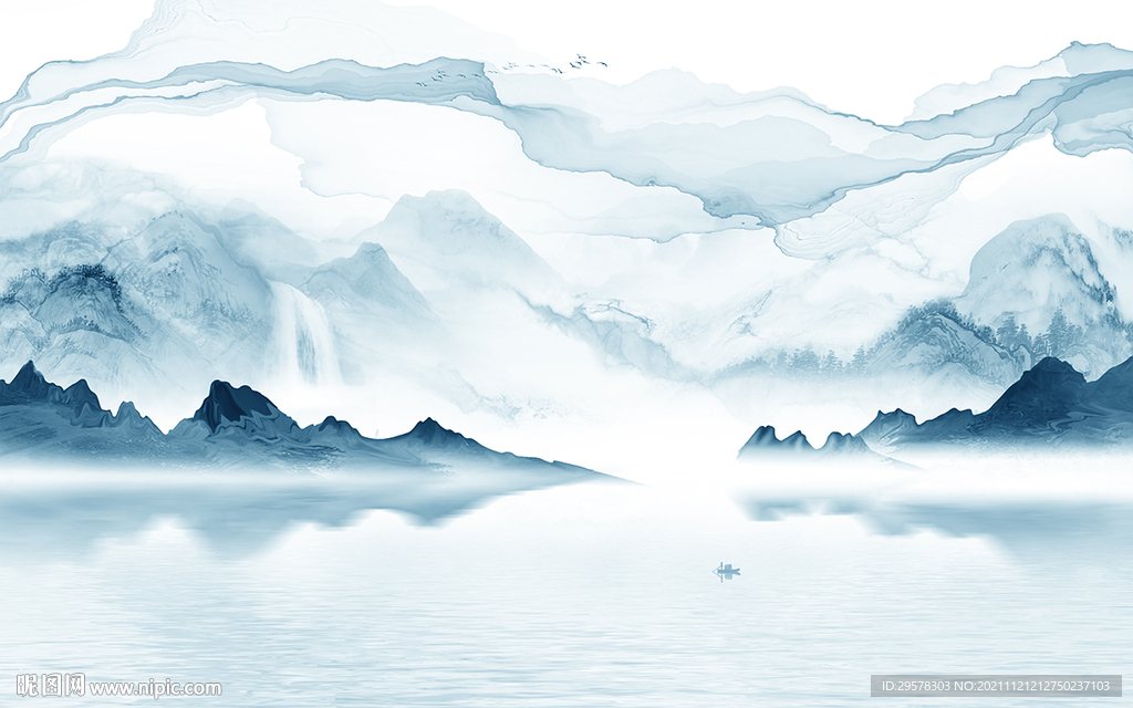 爆款客厅新山水画 TIF分层