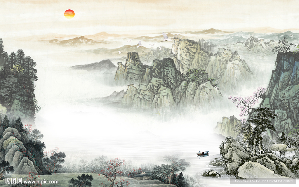 大气客厅新山水画 TIF分层