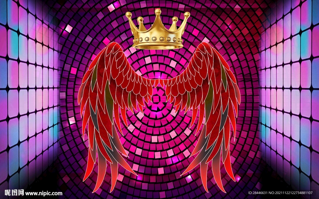 网红翅膀打卡背景墙