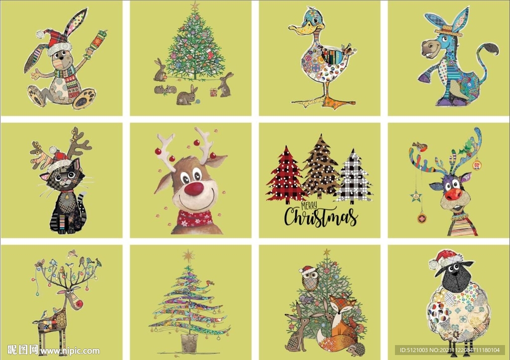 圣诞印花烫画图案