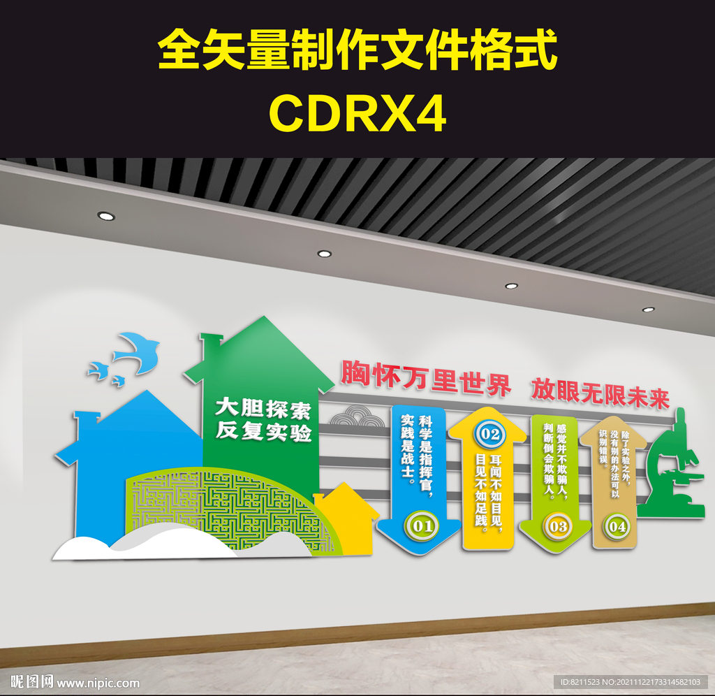 科学研究实验文化墙