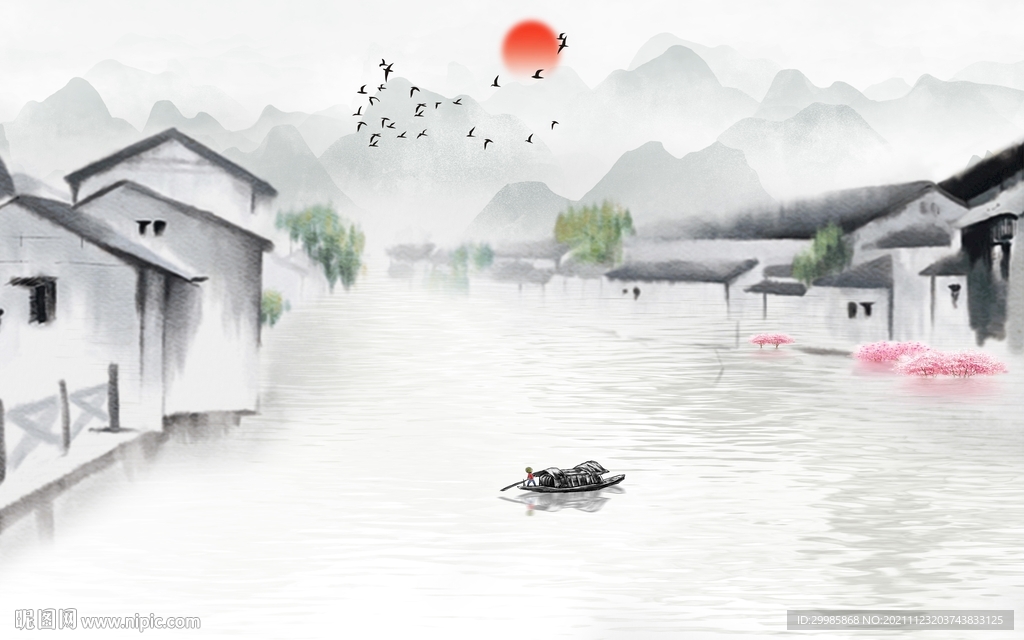 江南高端背景山水 TIF分层