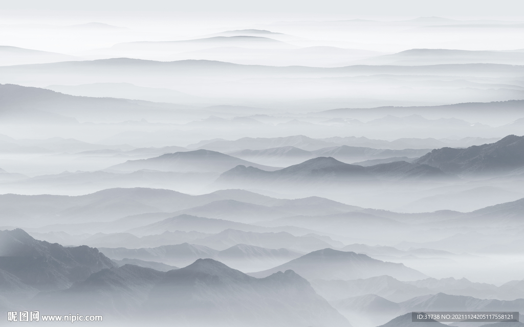 新中式山水画背景墙