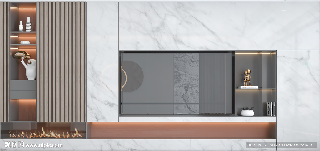 现代电视背景墙