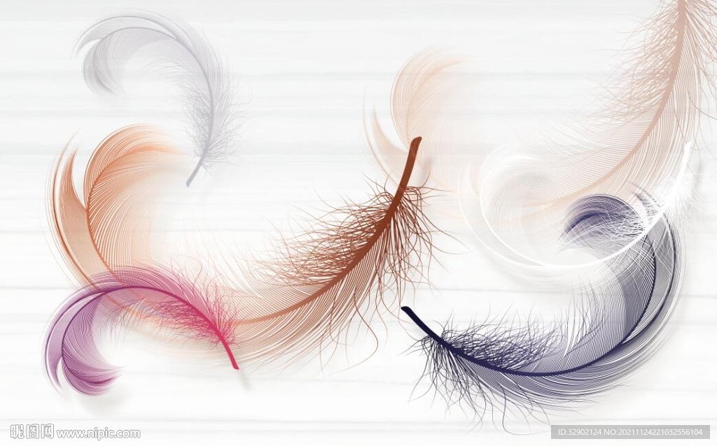 北欧羽毛简约背景墙