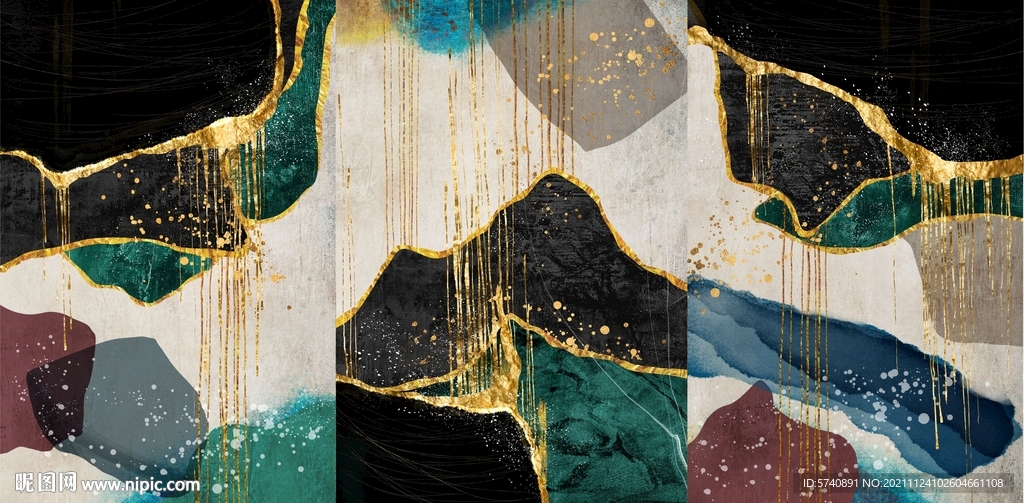 抽象艺术三联画