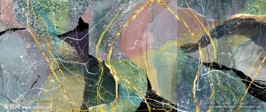 抽象艺术三联画