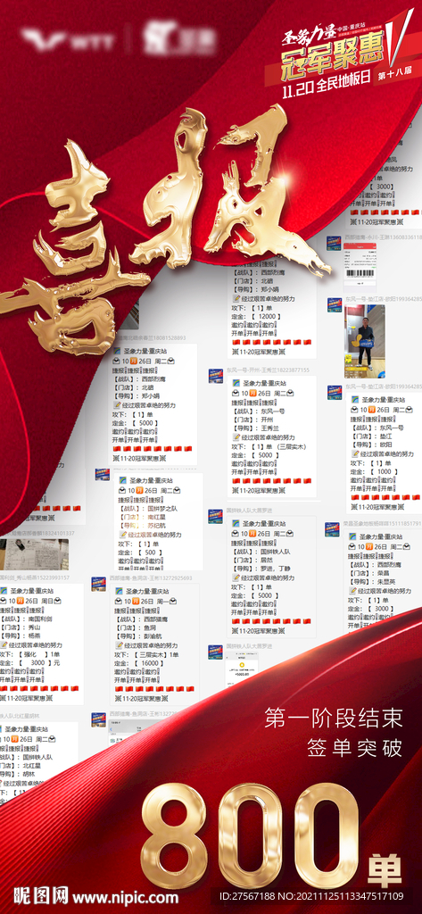 喜报战报签单销售海报