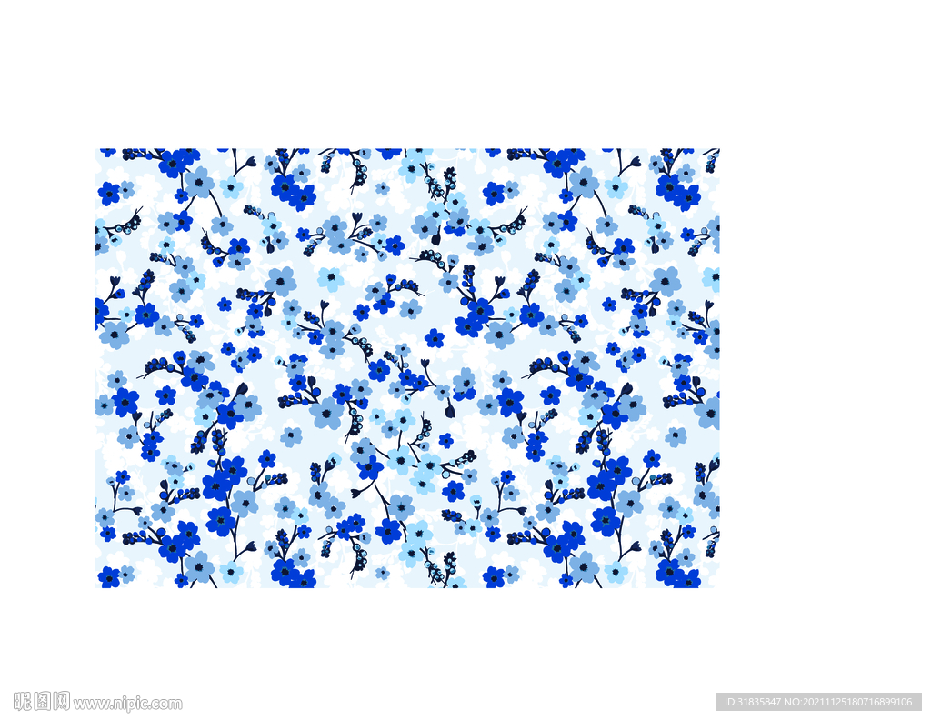 蓝色碎花