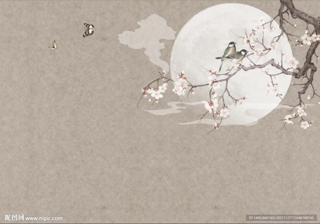 桃花梅花小鸟蝴蝶