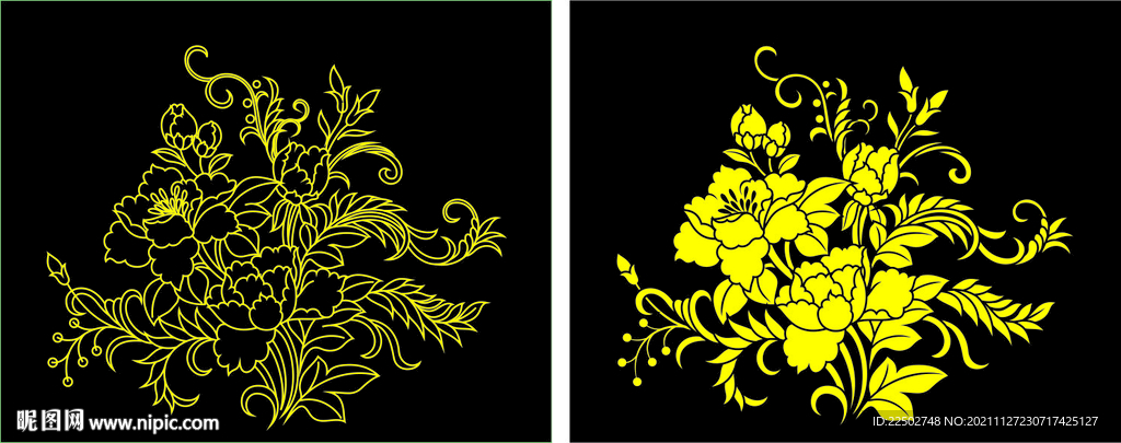 牡丹花艺术图案