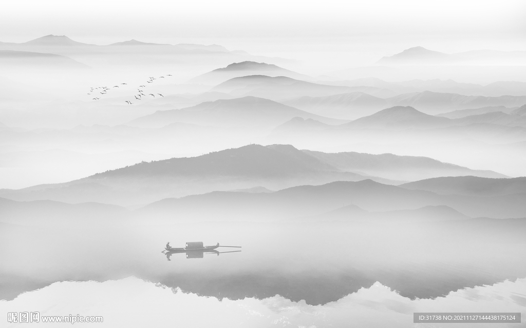 最新中式客厅山水画