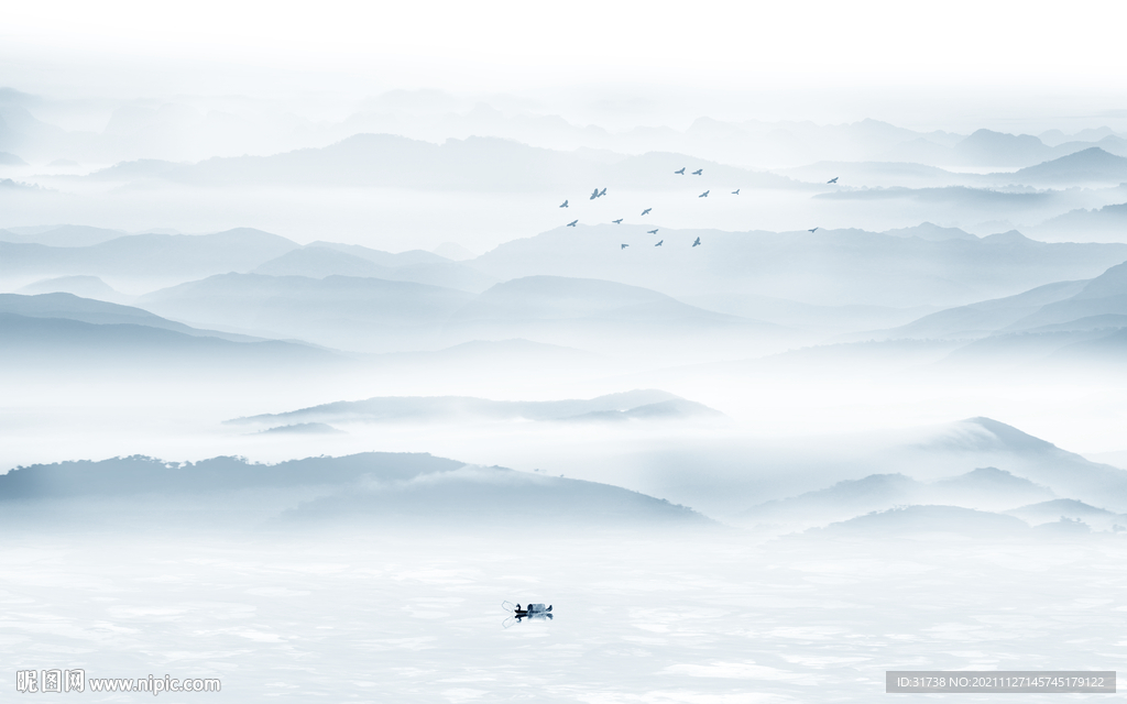 新中式山水背景墙