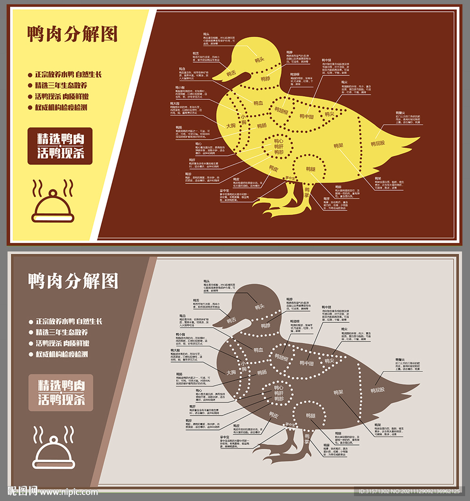 鸭肉分解图