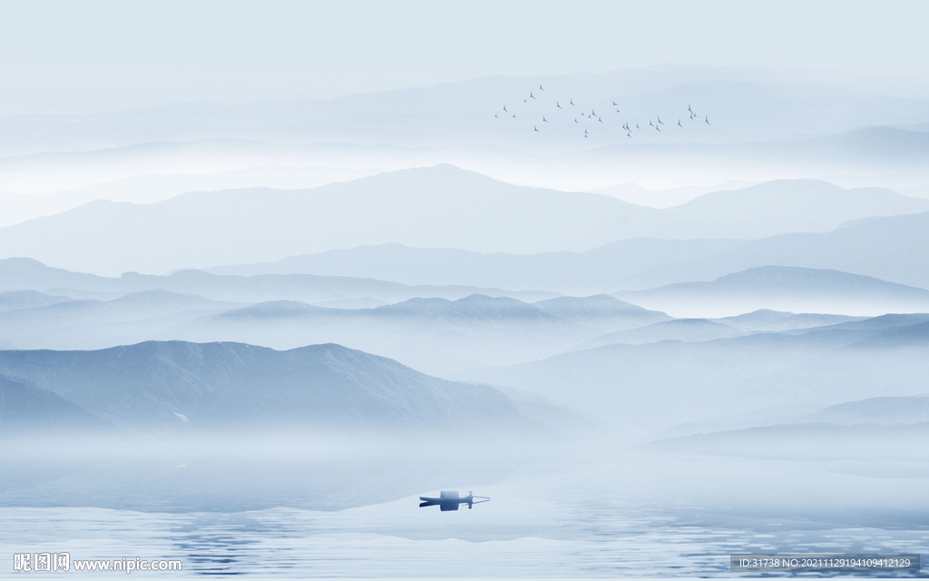 最新中式客厅山水画