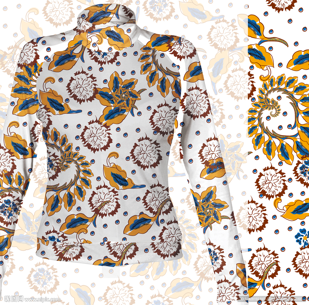 几何碎花女装数码印花