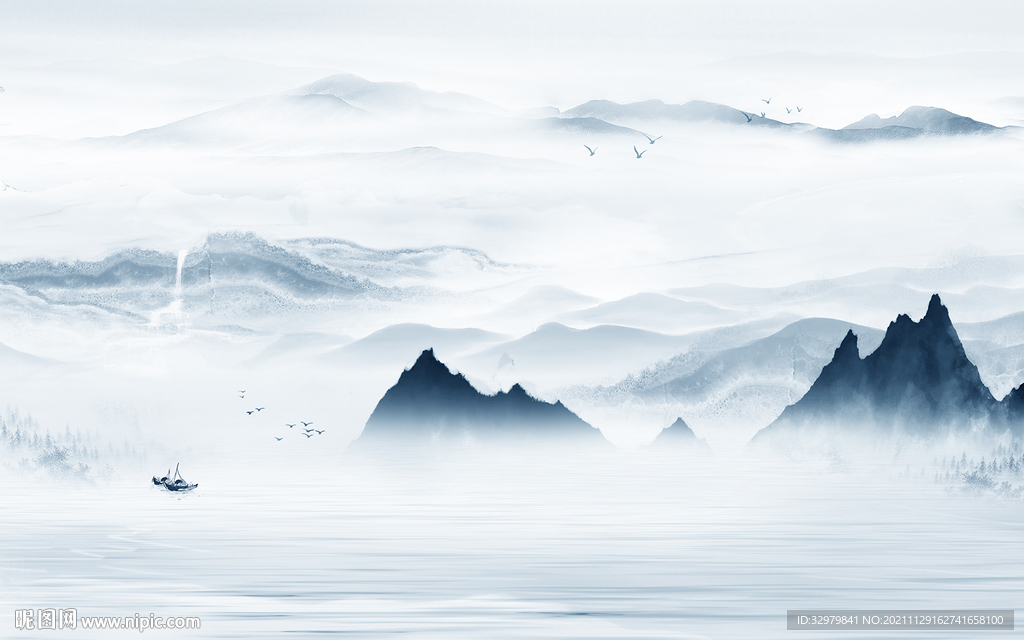 最新别墅客厅山水 TIF分层