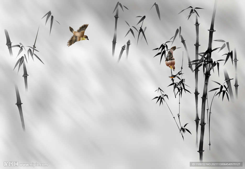 新中式竹子背景墙