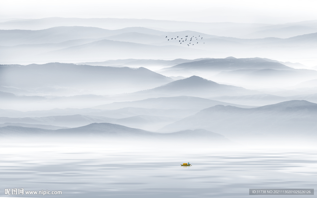 最新中式客厅山水画