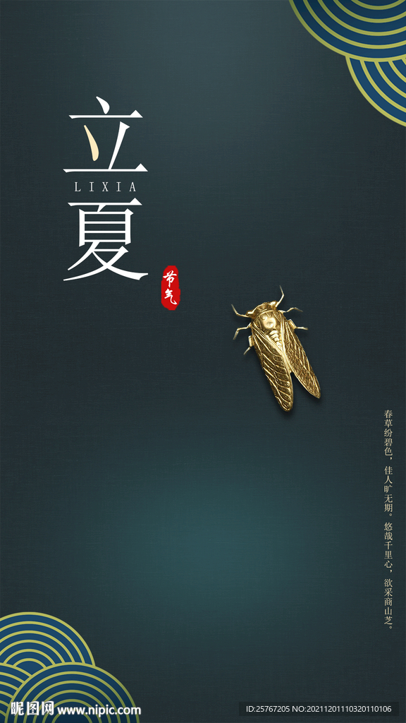 夏至传统节气立夏节日海报简约