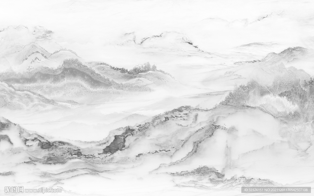 爆款意境山水 tif分层画 