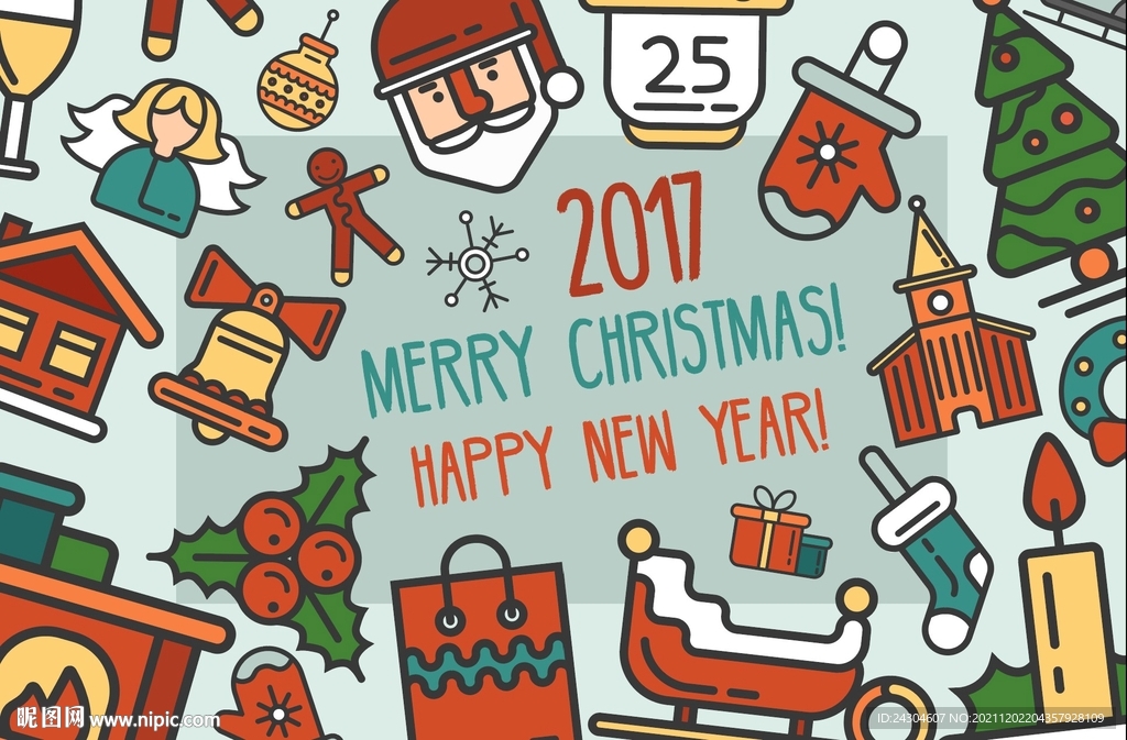 手绘圣诞设计素材