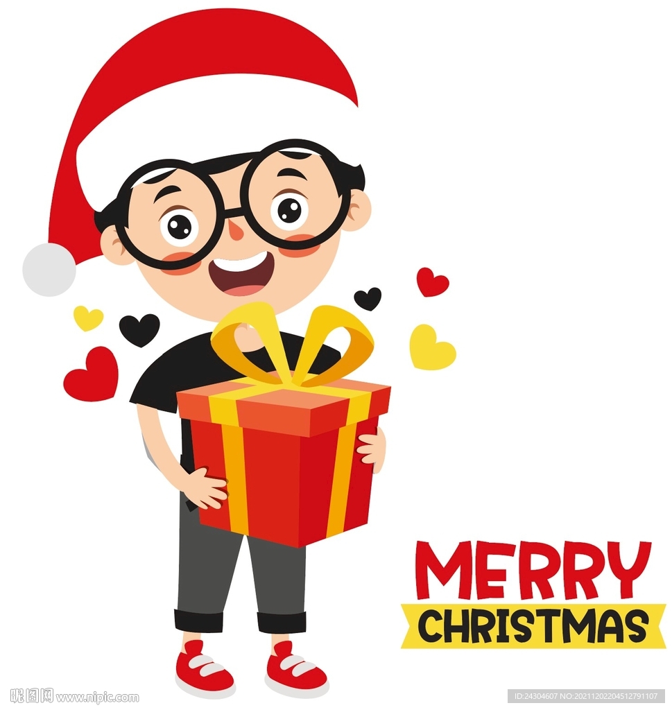 圣诞人物礼物矢量图