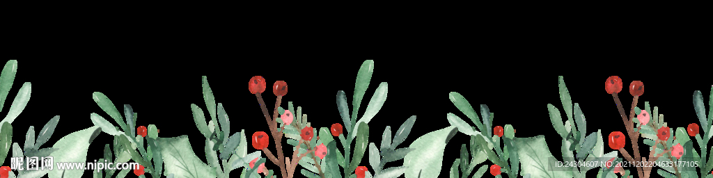 手绘水彩植物花卉