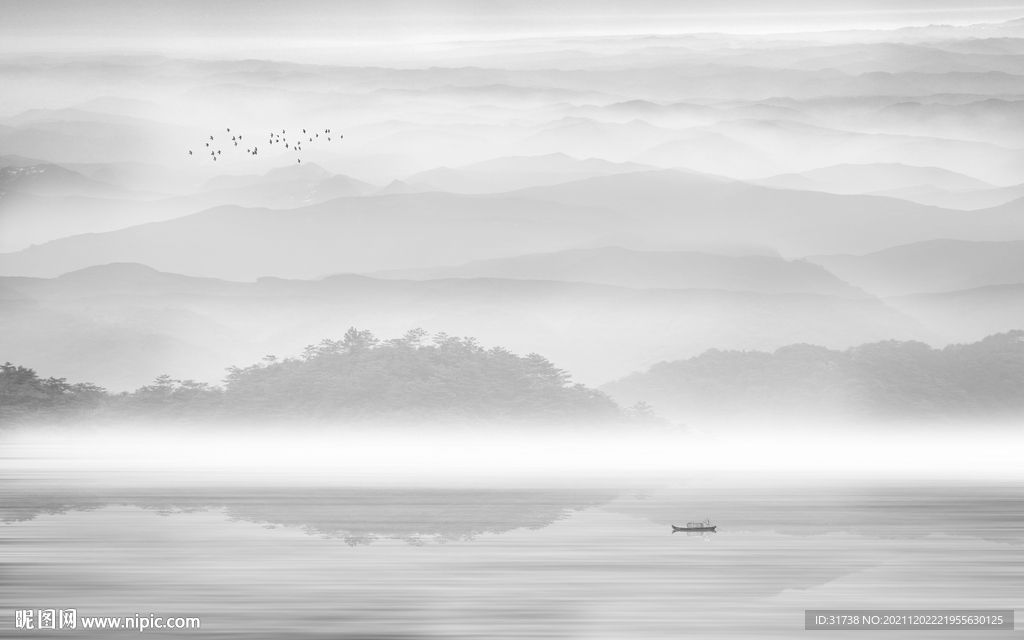 水墨新中式山水画