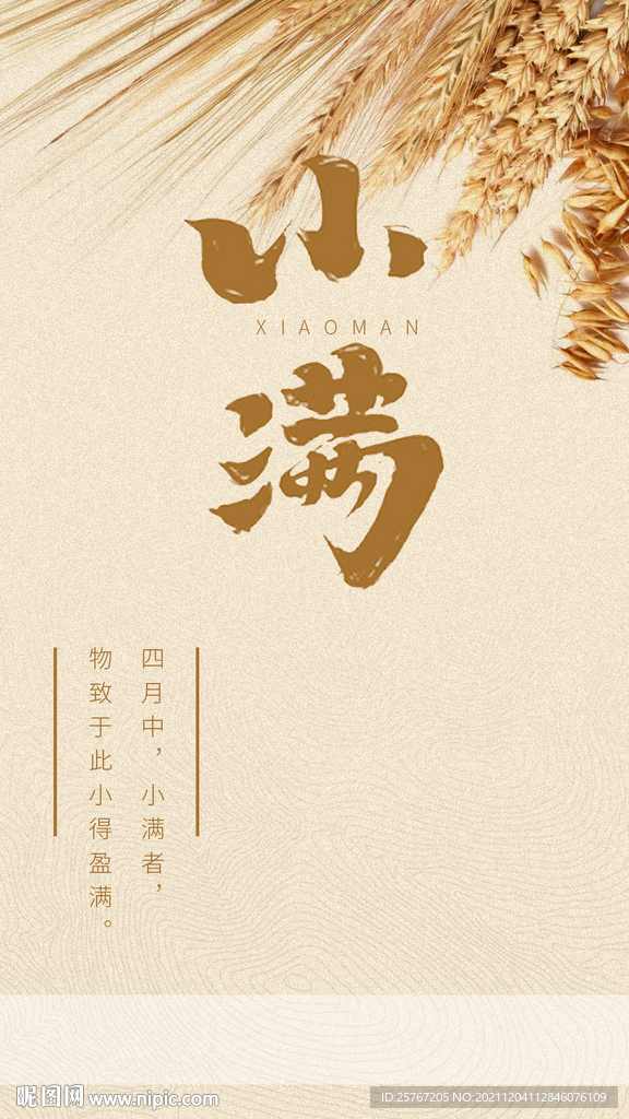 小满24节气节日海报丰收小麦