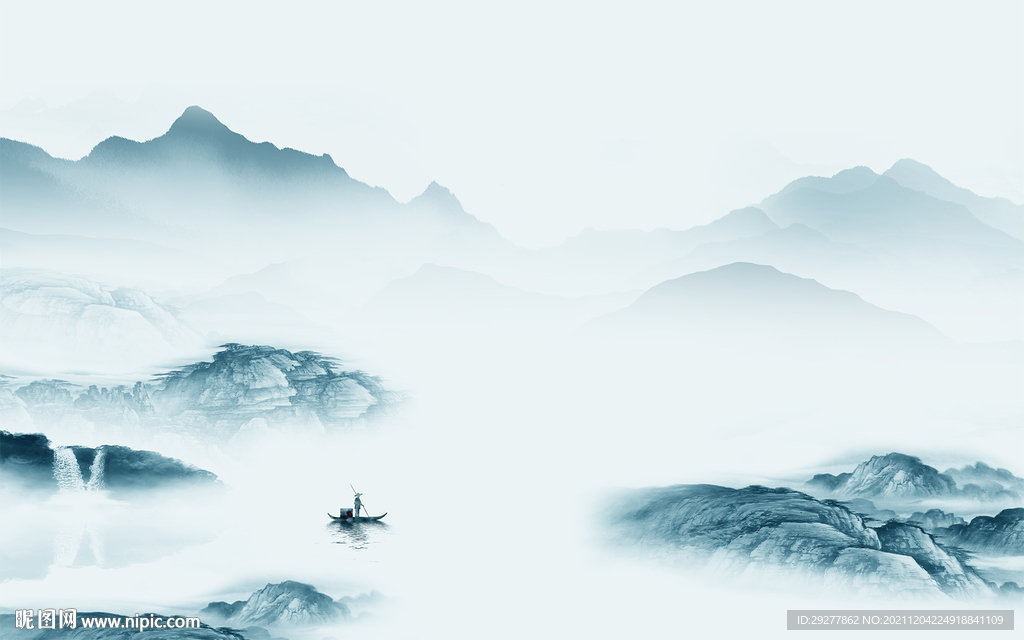 新款 山水无框新画 tif分层