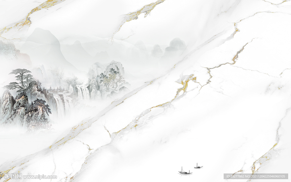 高清 山水无框新画 tif分层