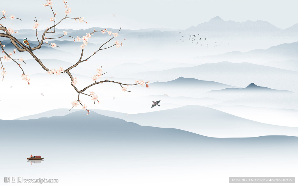 最 新意境山水画 TIF分层