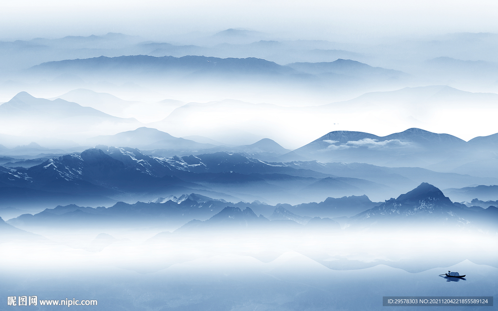 中国风新意境山水画 TIF分层