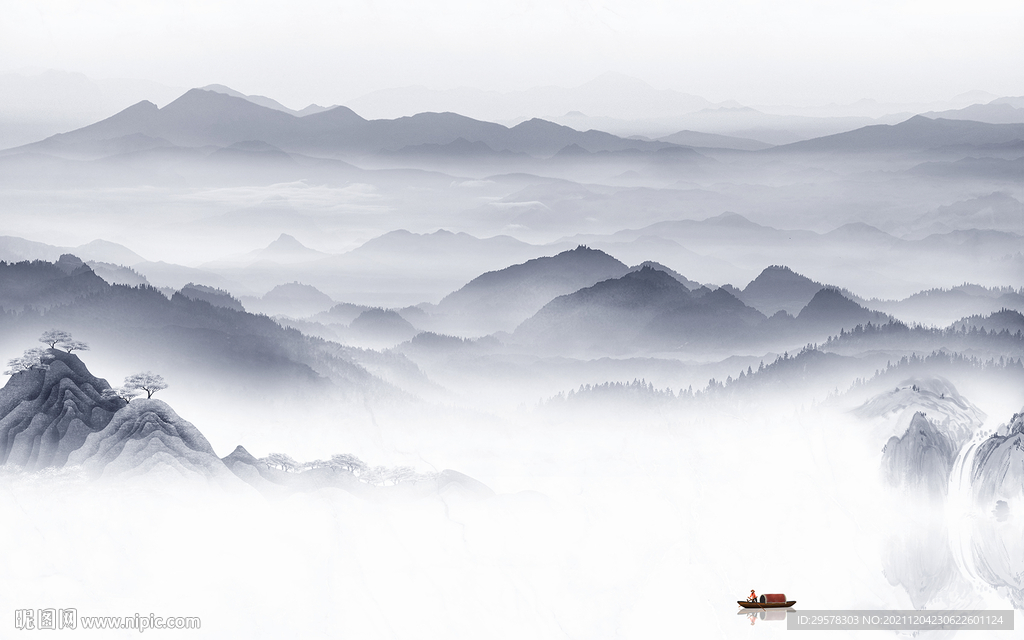 大气新意境山水画 TIF分层