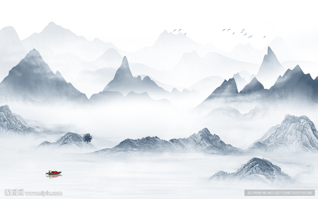 别墅 客厅爆款山水 TIF文件