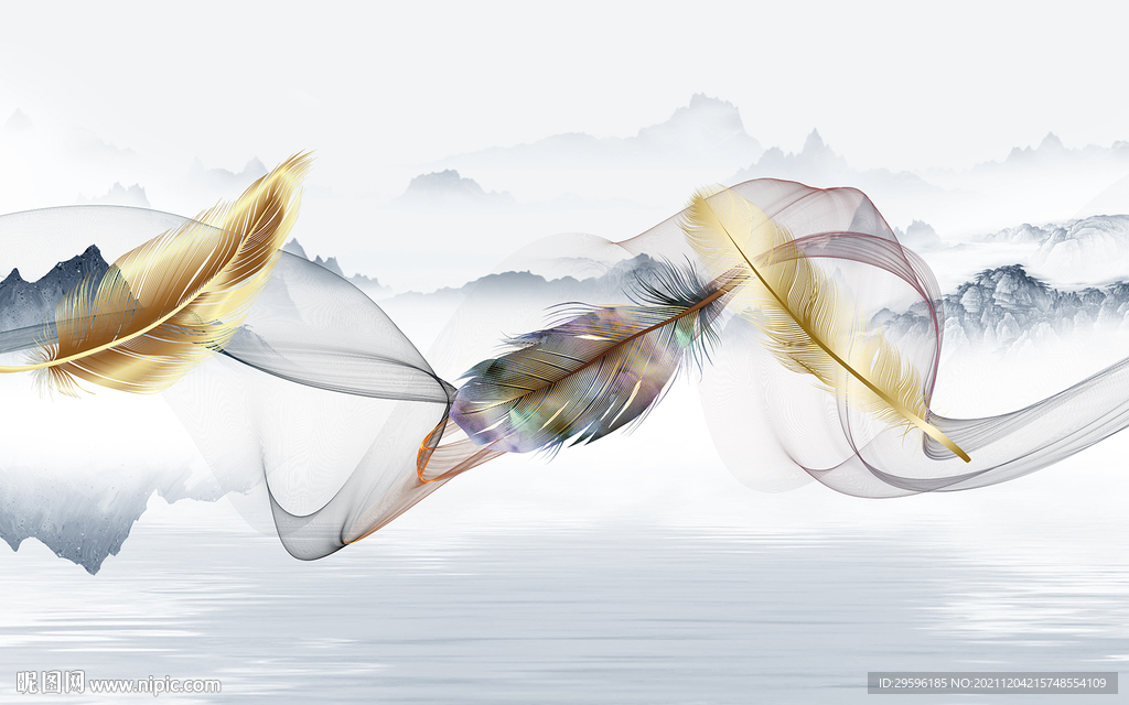 新中式客厅爆款山水 TIF文件