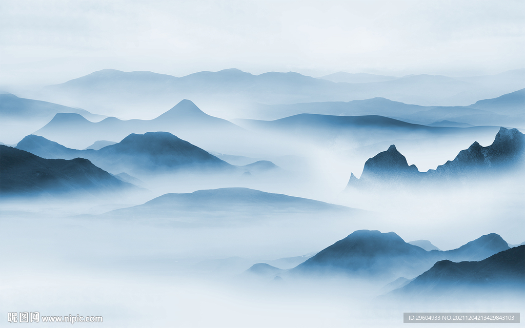 中式高档山水背景 tif分层