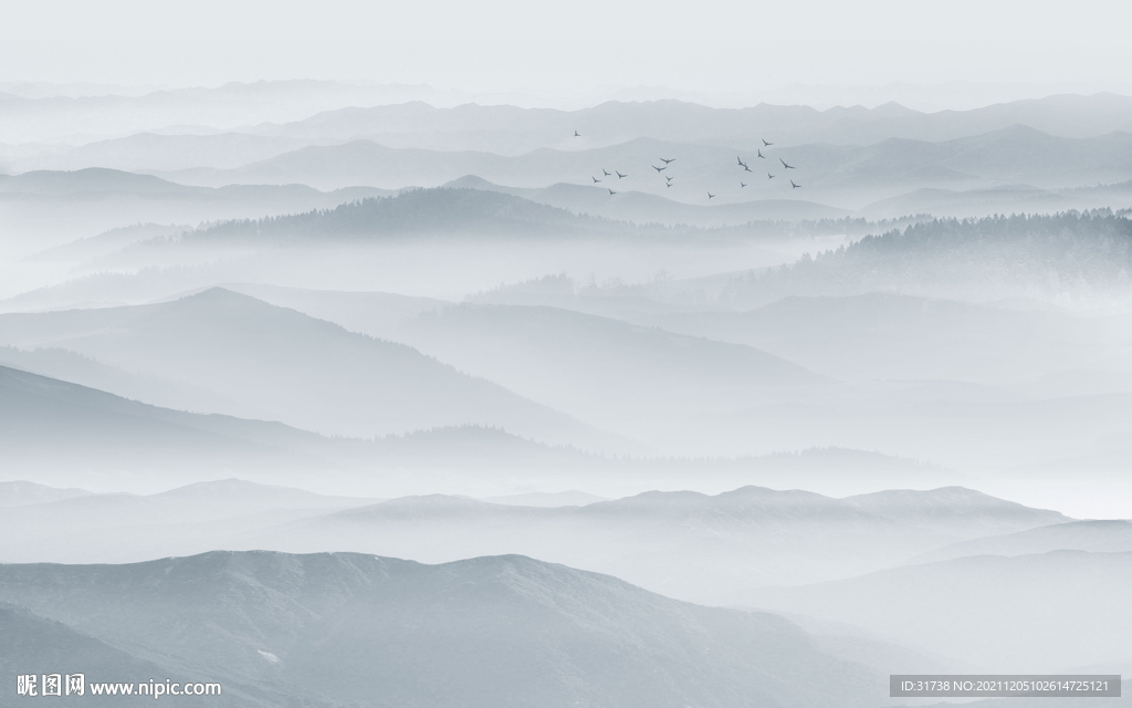 最新中式客厅山水画