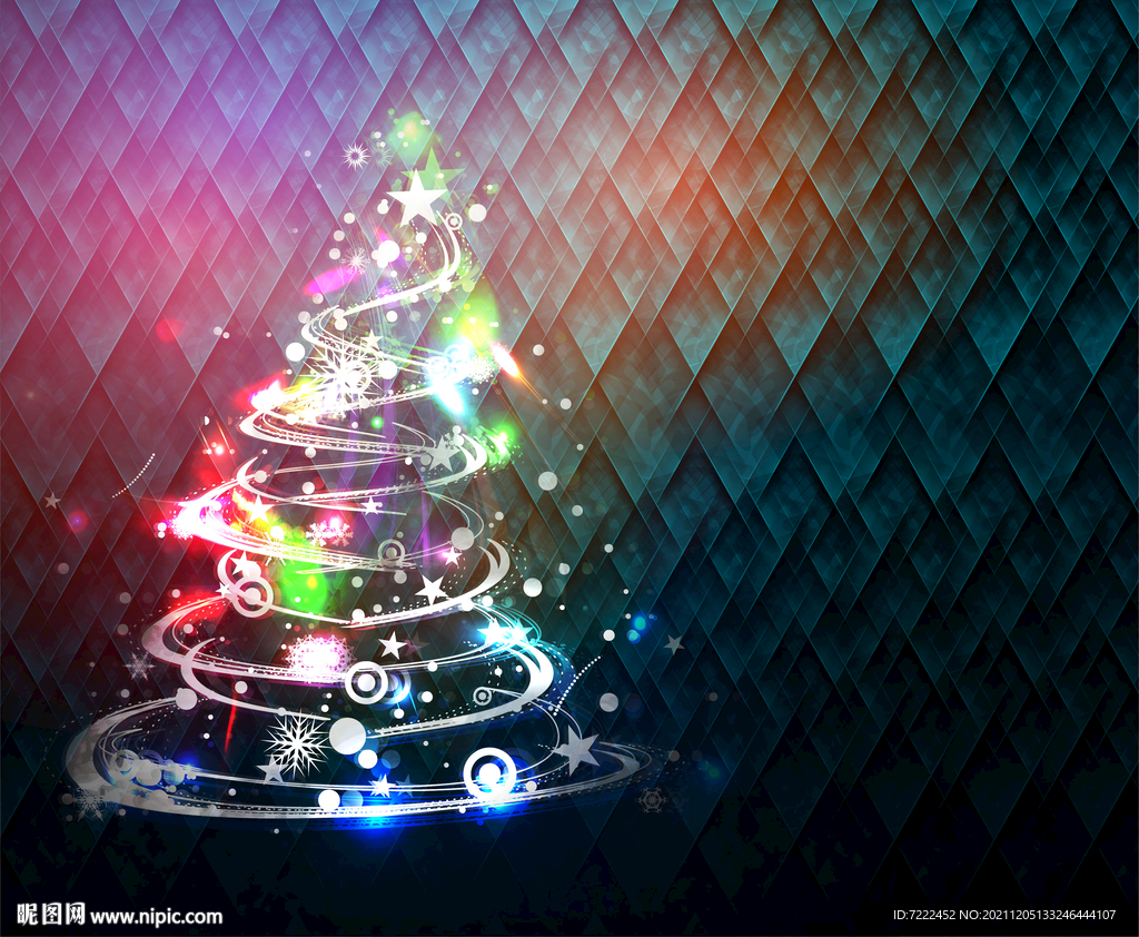 多彩圣诞树主题背景